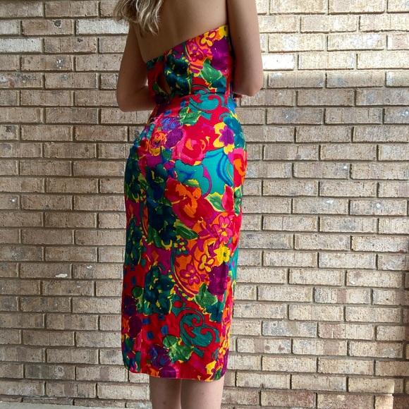 Vintage silk dress size 2 - Picture 3 of 5